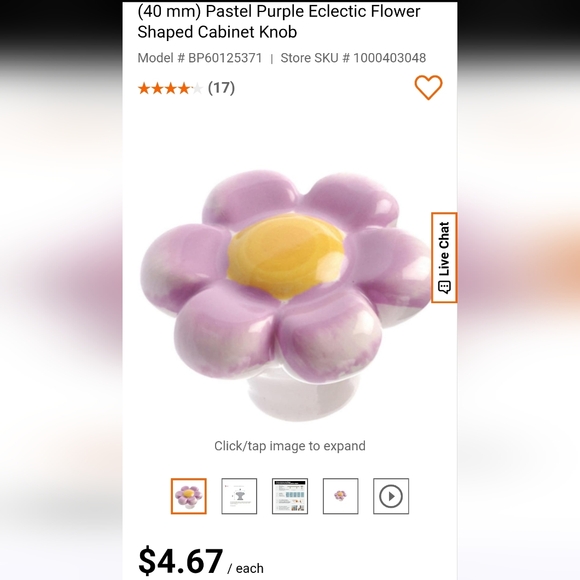 Purple Eclectic Flower Shaped Cabinet Knobs 22 - Picture 5 of 5
